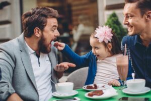 Family Eating food in a Restaurant