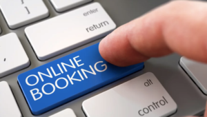 pressing online booking button on keyboard
